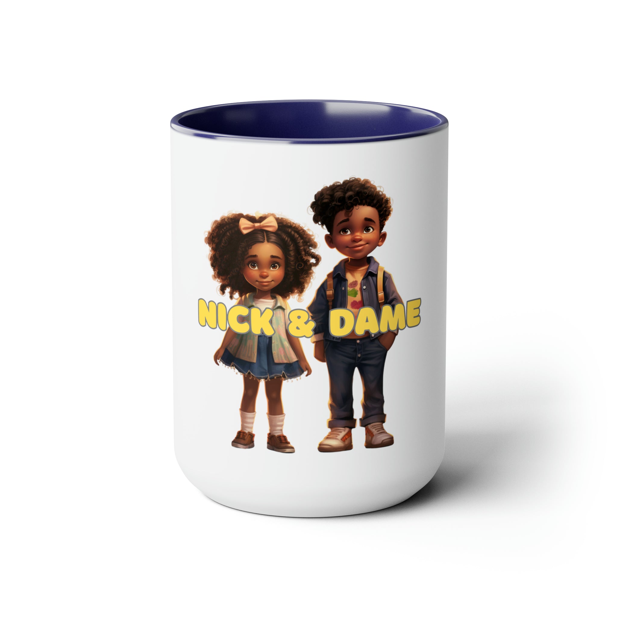 Nick & Dame Two-Tone Coffee Mugs, 15oz