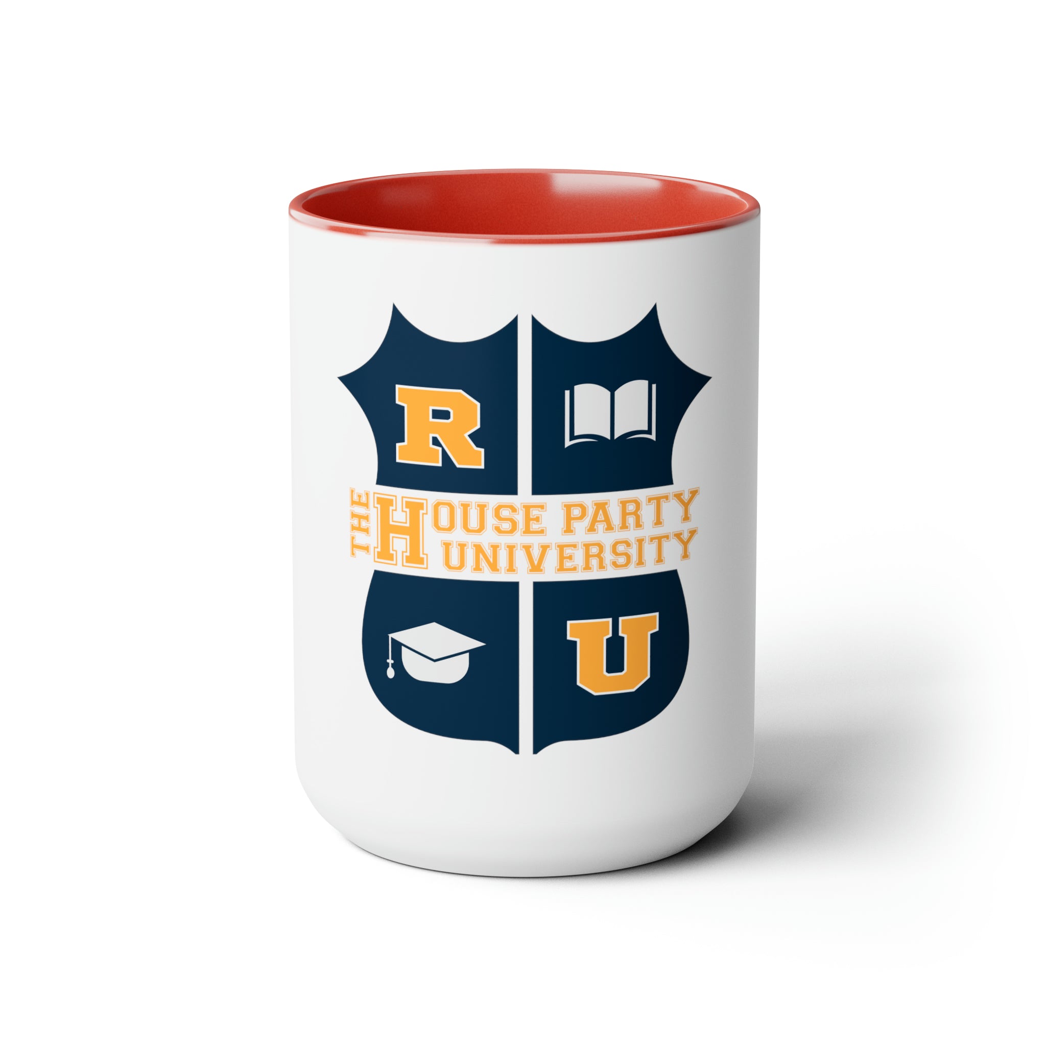 House Party U Two-Tone Coffee Mugs, 15oz