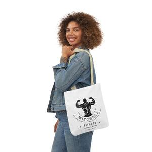 Open image in slideshow, Mitchell Fitness Canvas Tote Bag (blue letters)
