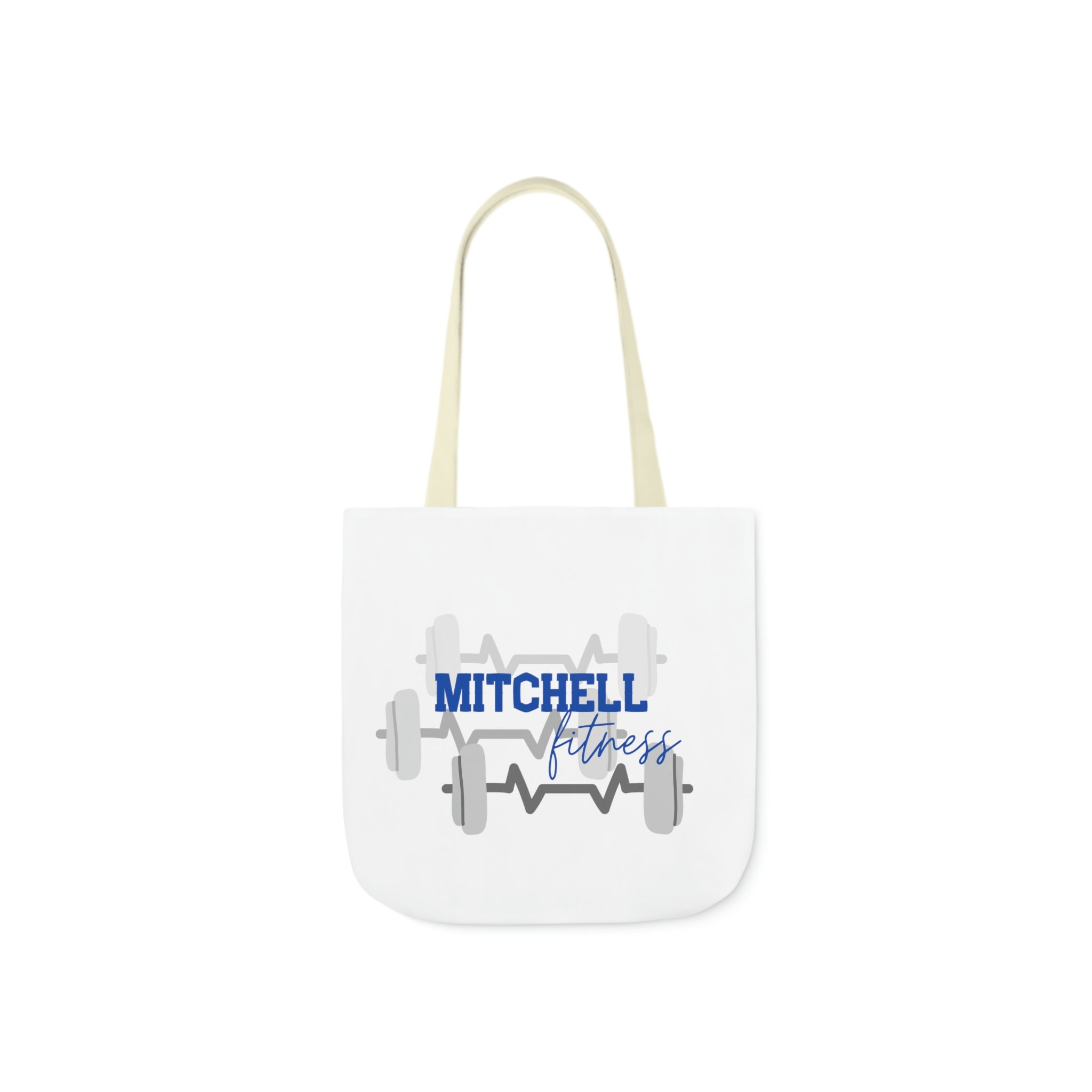 Mitchell Fitness Canvas Tote Bag (blue letters)