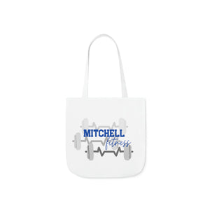 Open image in slideshow, Mitchell Fitness Canvas Tote Bag (blue letters)
