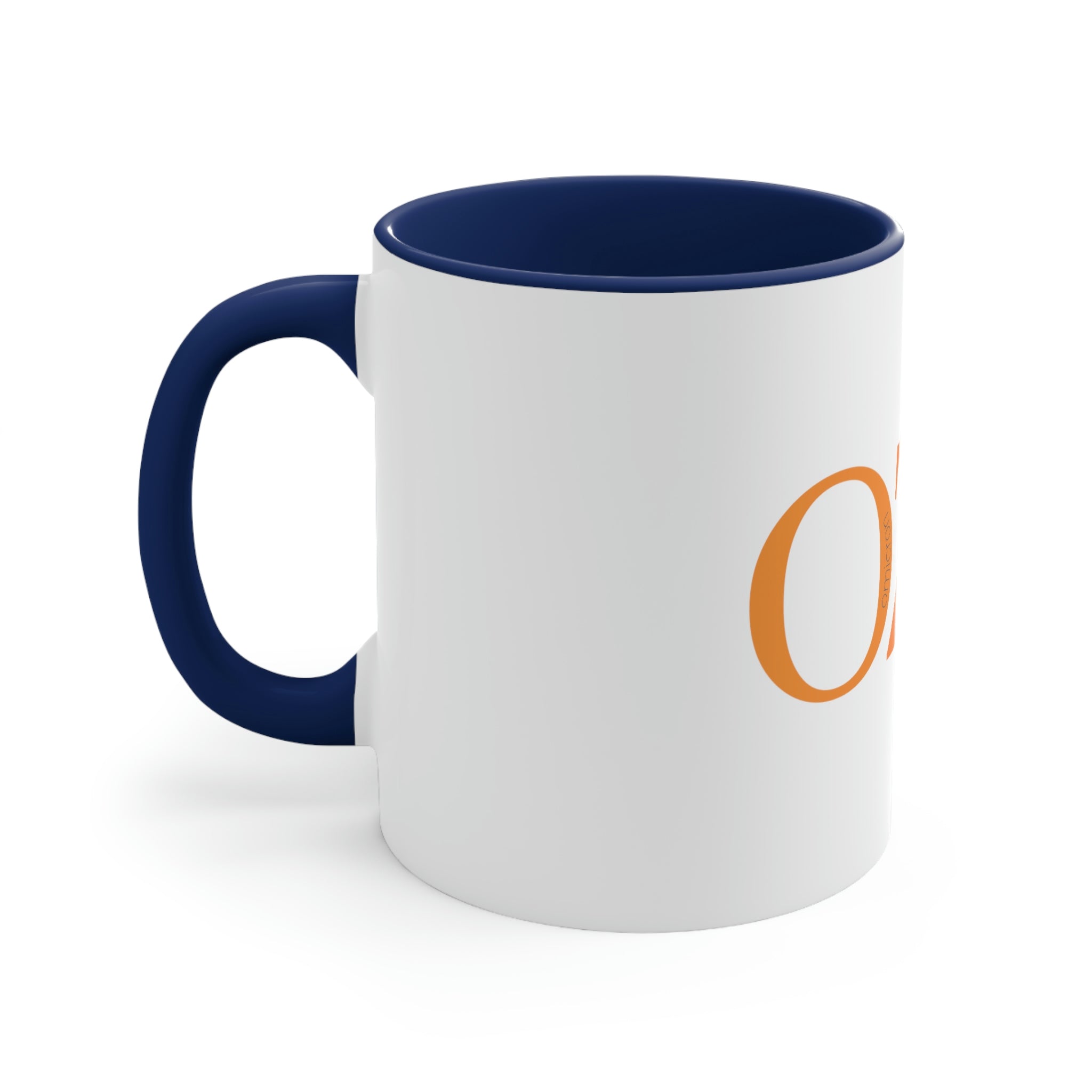 Omicron Zeta Eta Accent Coffee Mug, 11oz (orange letters)